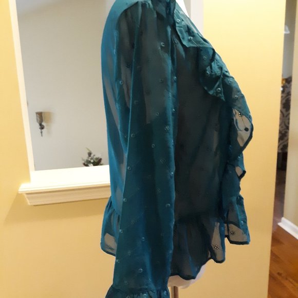 NY& Co Turquoise Top M NWOT - Picture 2 of 5